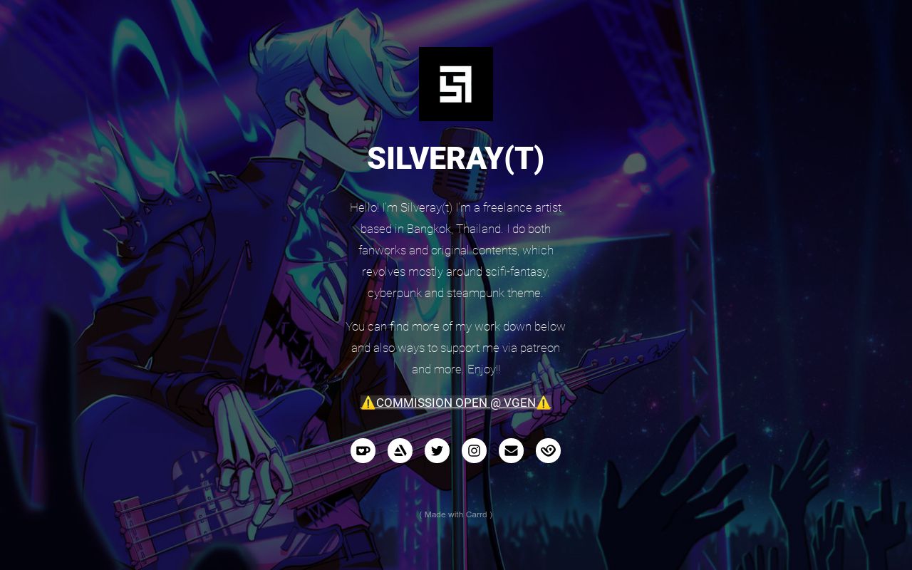 Carrd profile picture for @silveray